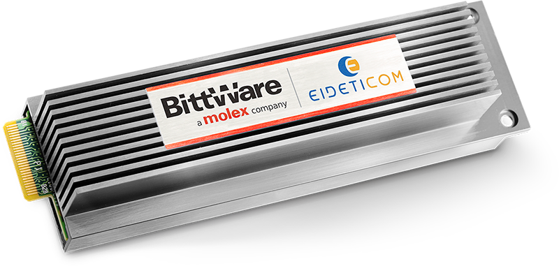 带有 BittWare 和 Eideticom 徽标的 250-E1S 模块