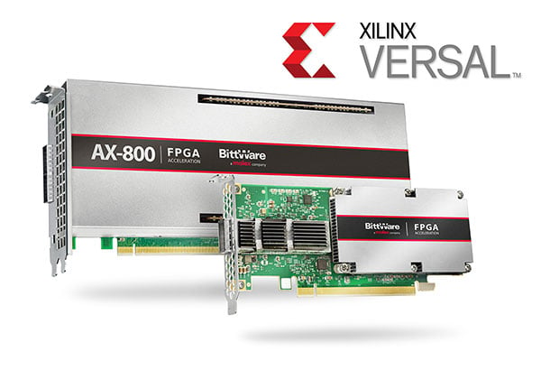 Group of BittWare cards with Xilinx Versal FPGA